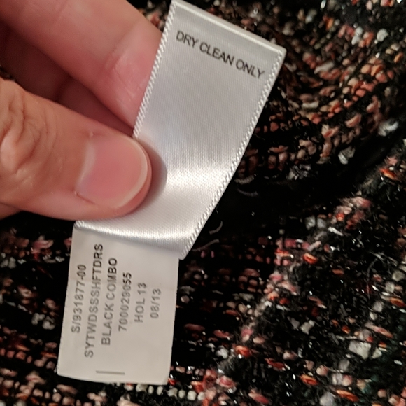 Banana Republic Black Pink Boucle Tweed Dress Sz 8 - Picture 6 of 7